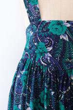 Teal Rose Suspender Skirt M