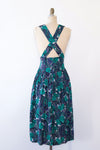 Teal Rose Suspender Skirt M