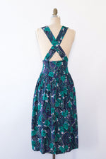 Teal Rose Suspender Skirt M
