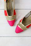 Gold Colorblock Heels 8 1/2