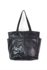 Minimalist Black Leather Tote