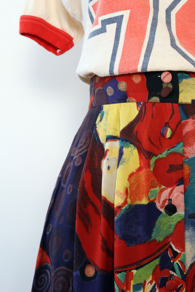 Painterly Midi Skirt S