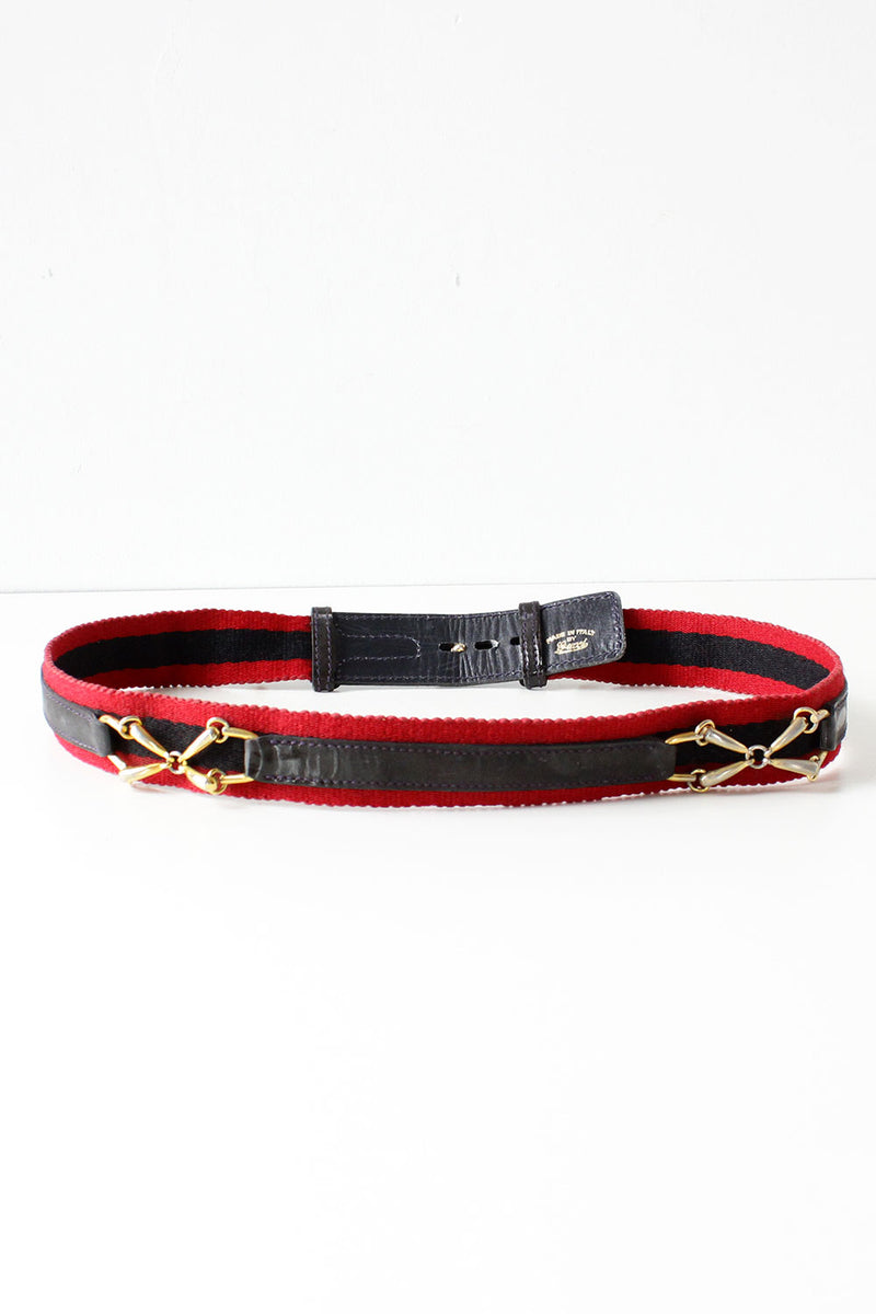 Gucci Navy & Stripe Web Belt
