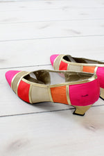 Gold Colorblock Heels 8 1/2