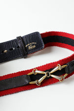 Gucci Navy & Stripe Web Belt