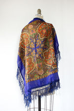 Metallic Cobalt Paisley Scarf