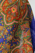 Metallic Cobalt Paisley Scarf