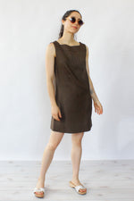 60s Olive Linen Shift XS/S