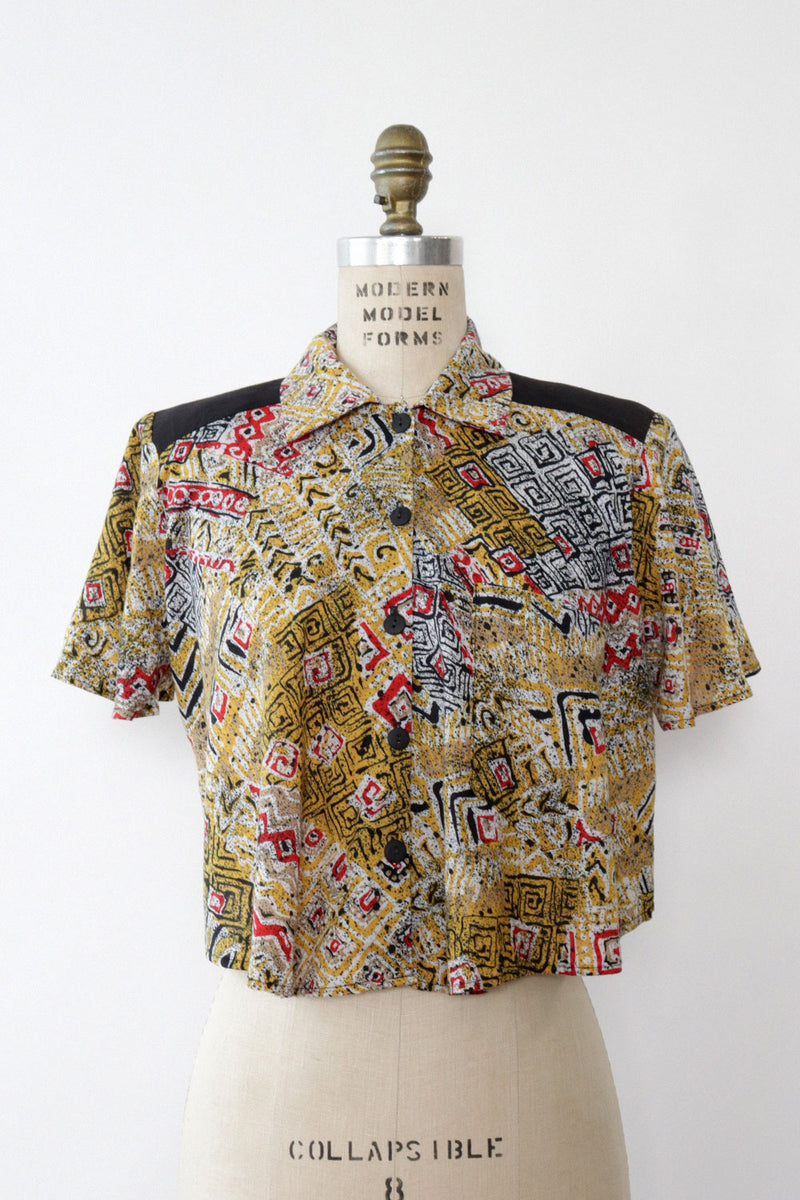 Stoplight Flare Crop Shirt M