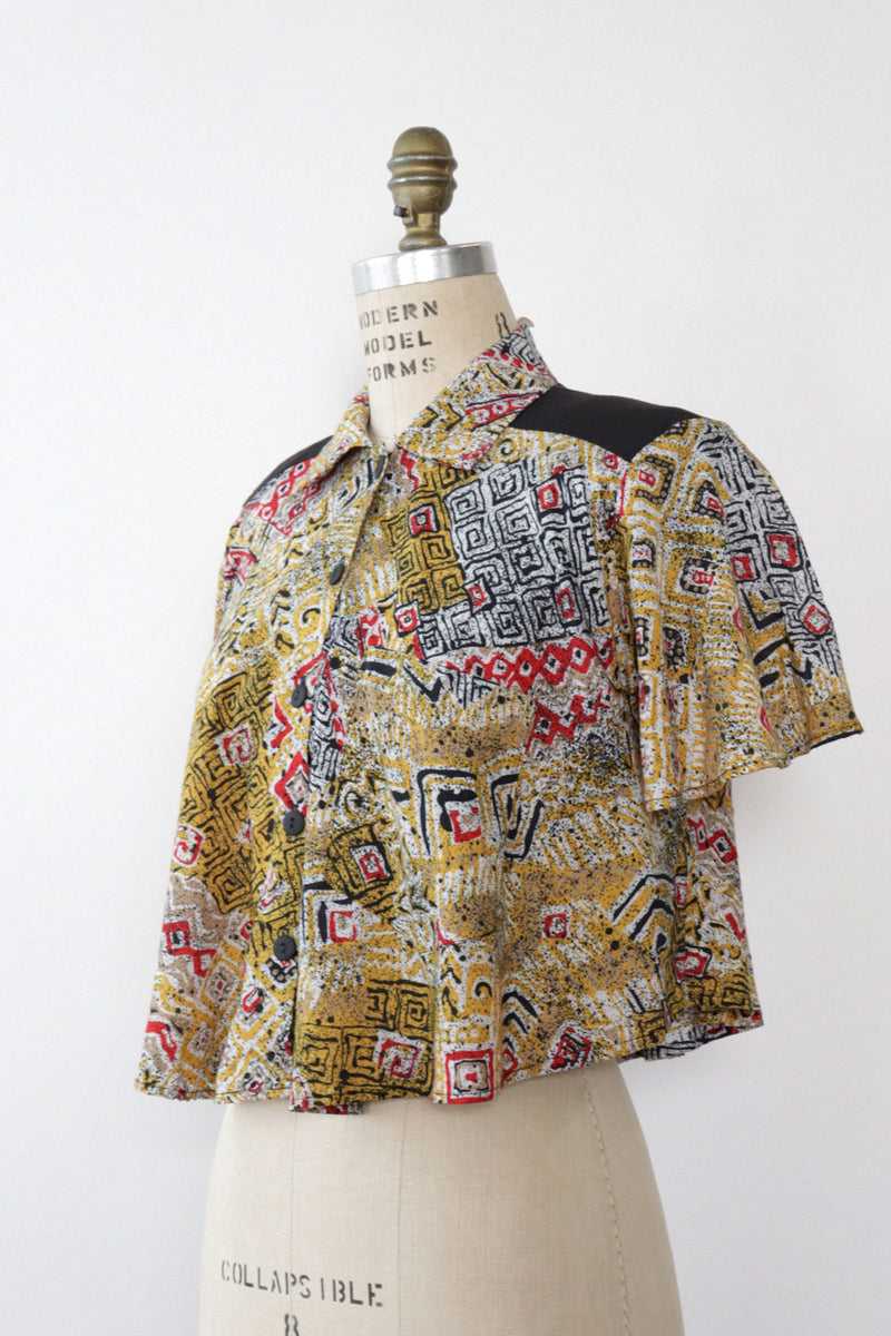 Stoplight Flare Crop Shirt M