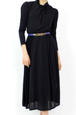 Christian Aujard Twisted Black Rayon Dress M