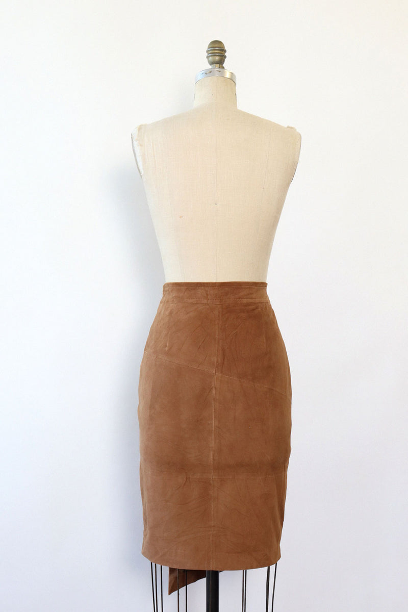 Nutty Suede Asymmetrical Skirt S