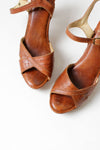 Kinney Maple Leather Wood Heels 8 1/2