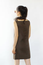 60s Olive Linen Shift XS/S