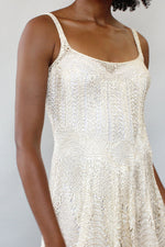 Ivory Crochet Scoop Back Dress XS/S