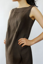 60s Olive Linen Shift XS/S