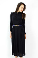 Christian Aujard Twisted Black Rayon Dress M