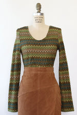 Feathered Pointelle Knit Top M/L
