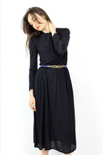 Christian Aujard Twisted Black Rayon Dress M