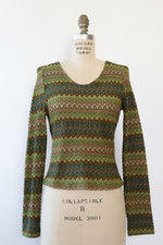 Feathered Pointelle Knit Top M/L