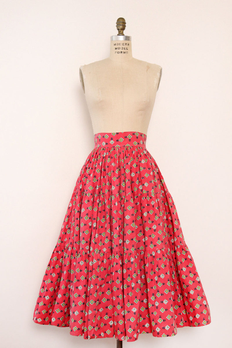 Raspberry Cotton Full Circle Skirt M