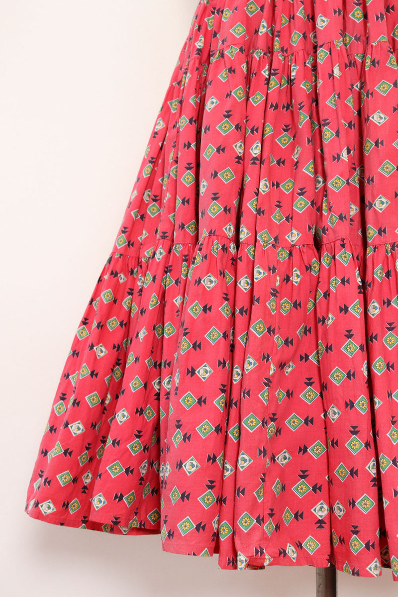 Raspberry Cotton Full Circle Skirt M