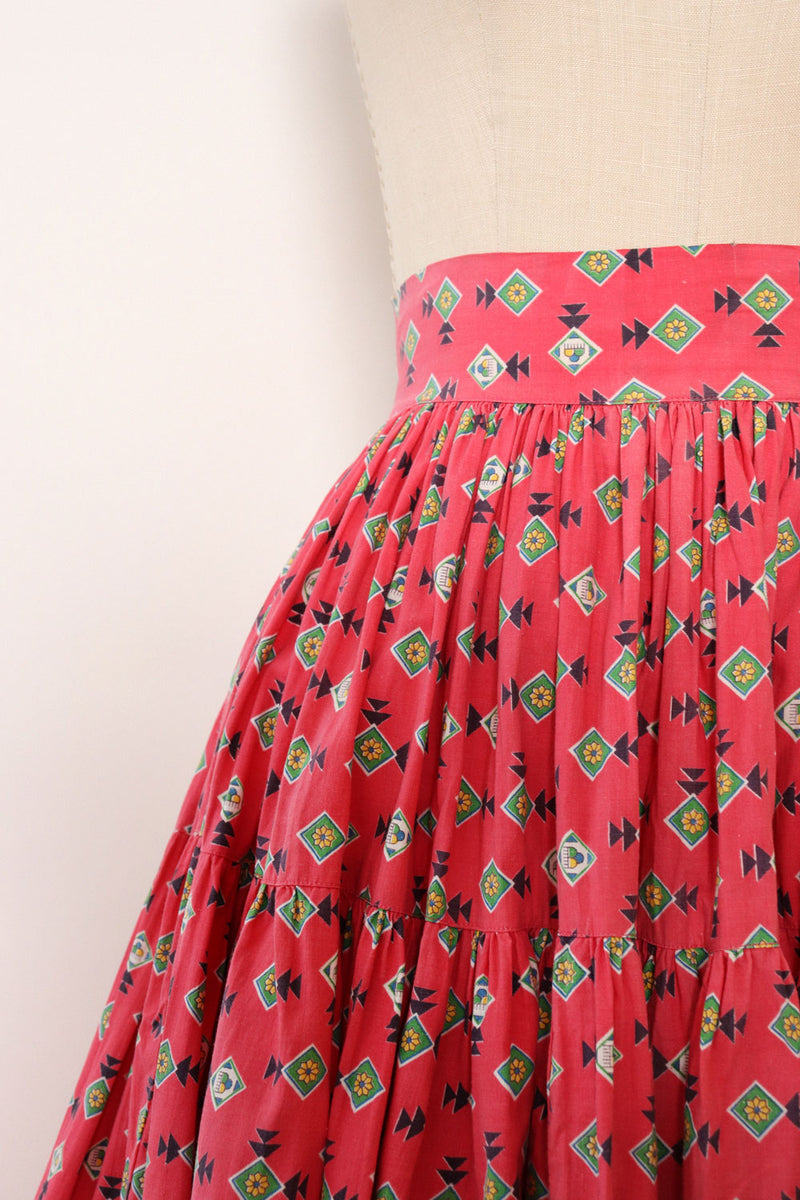 Raspberry Cotton Full Circle Skirt M