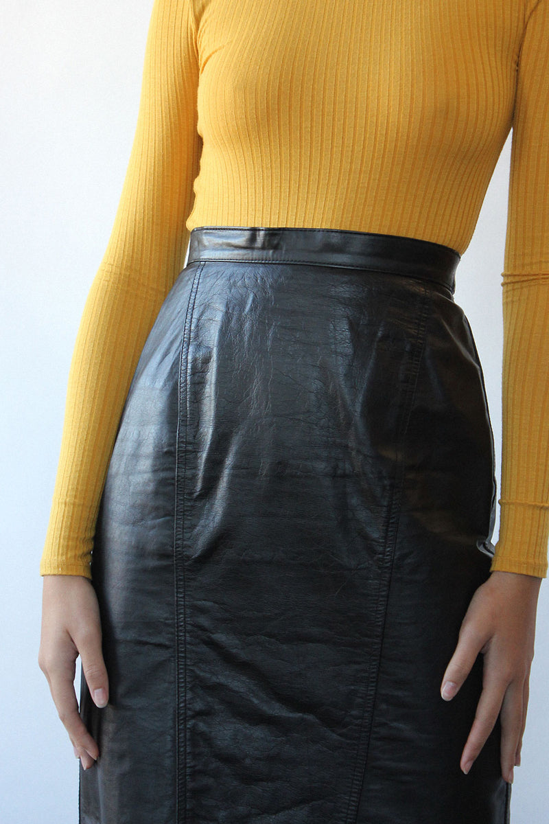 Jet Leather Skirt S