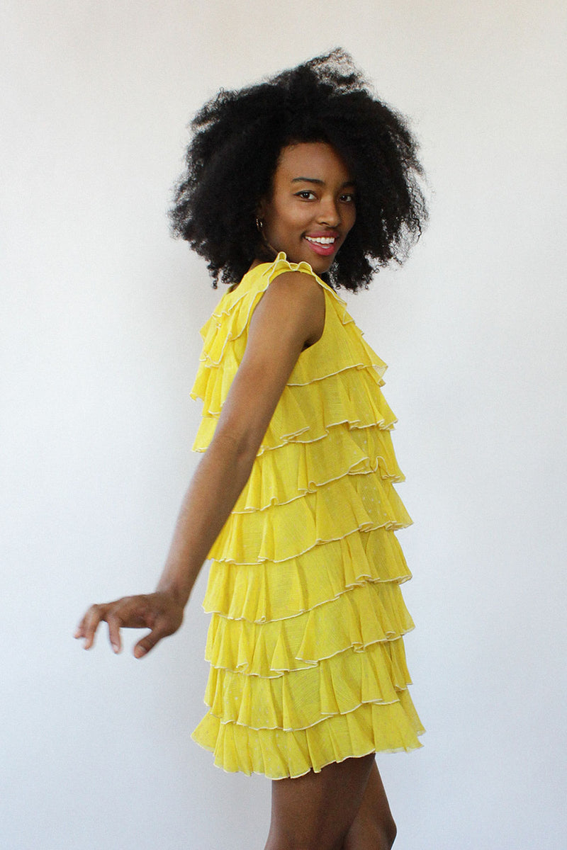 Lemon ruffle dress online
