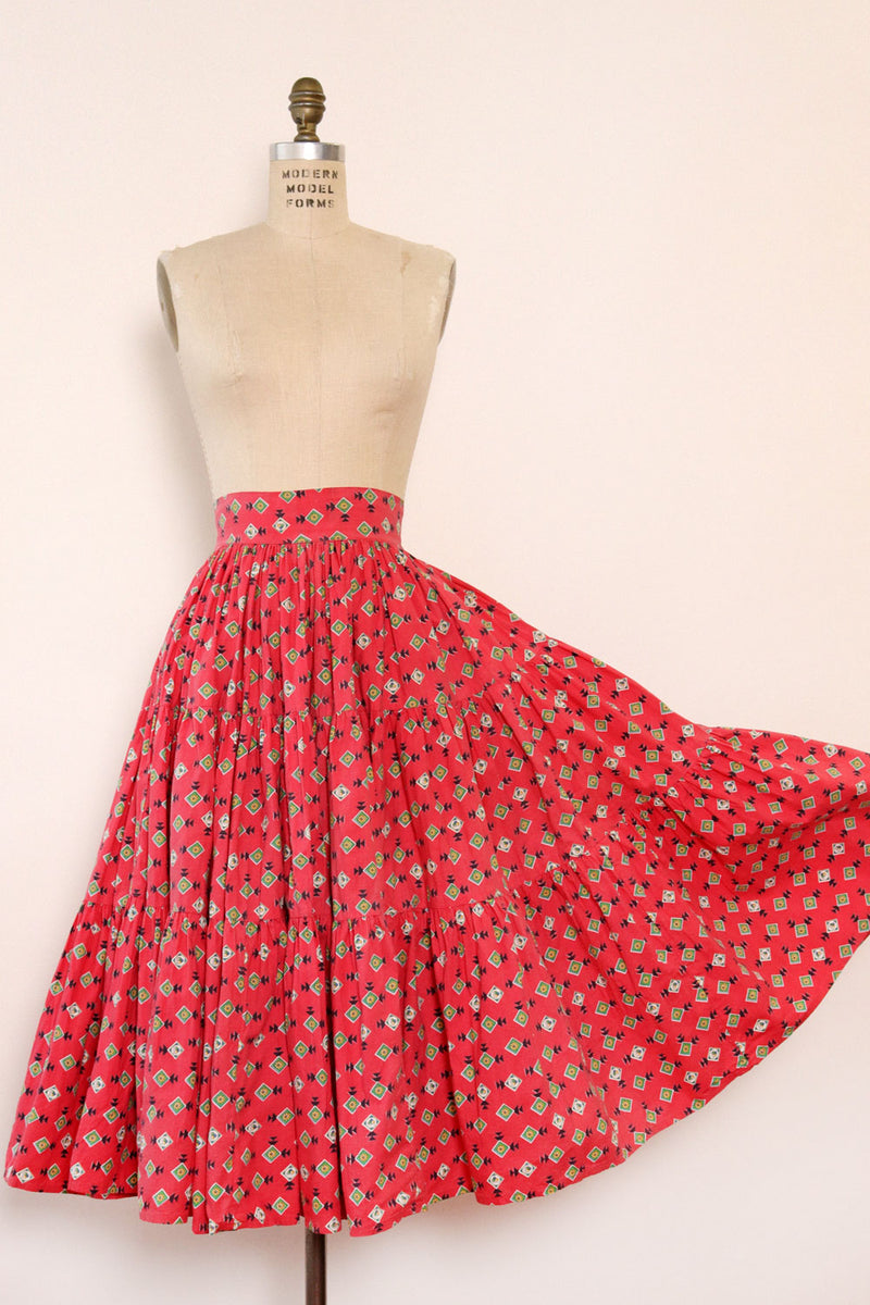 Raspberry Cotton Full Circle Skirt M