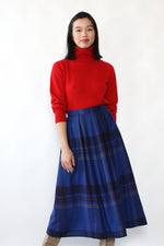 Blue Jay Plaid Midi Skirt M