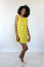 Lemon Ruffle Tiered Dress XS/S