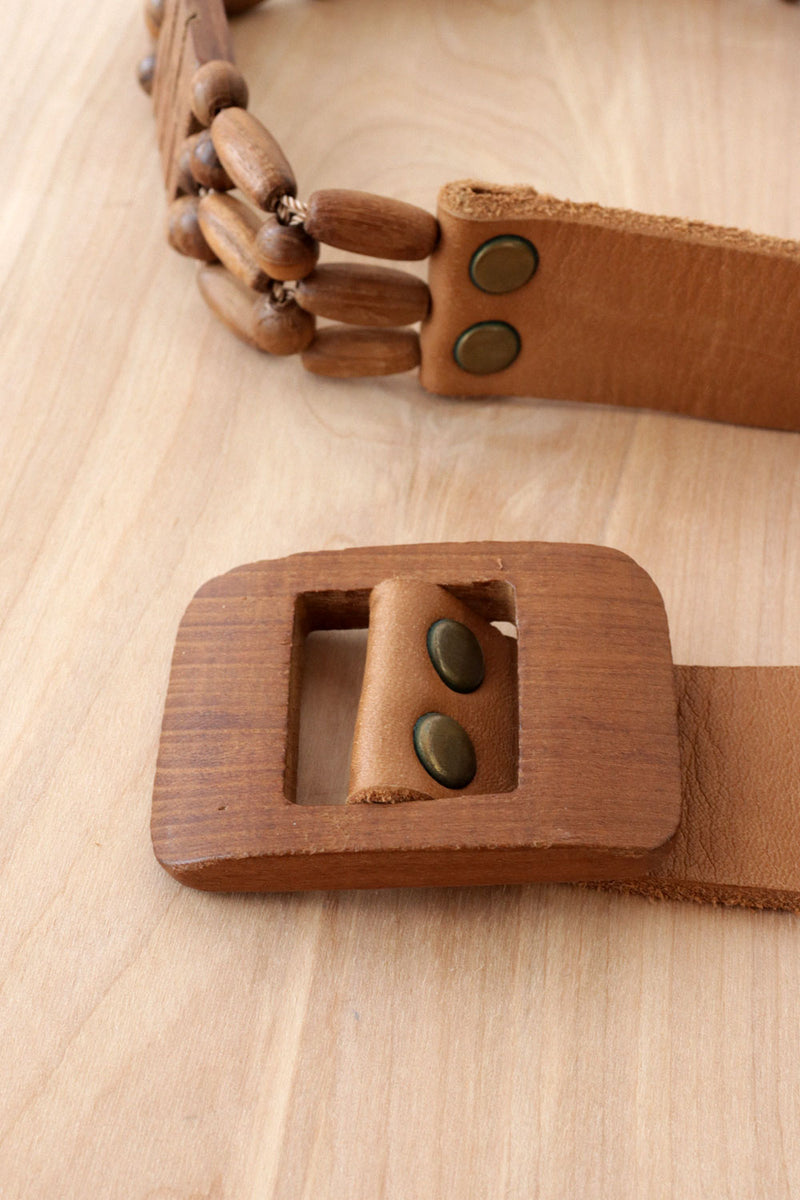 Wood Bead Belt S/M