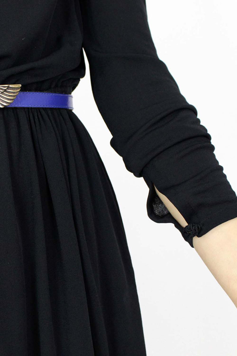 Christian Aujard Twisted Black Rayon Dress M