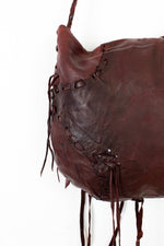 Braided Fringed & Beaded Leather Bag