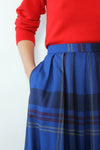 Blue Jay Plaid Midi Skirt M