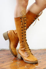 Honey Bee Lace Up Campus Boots 8