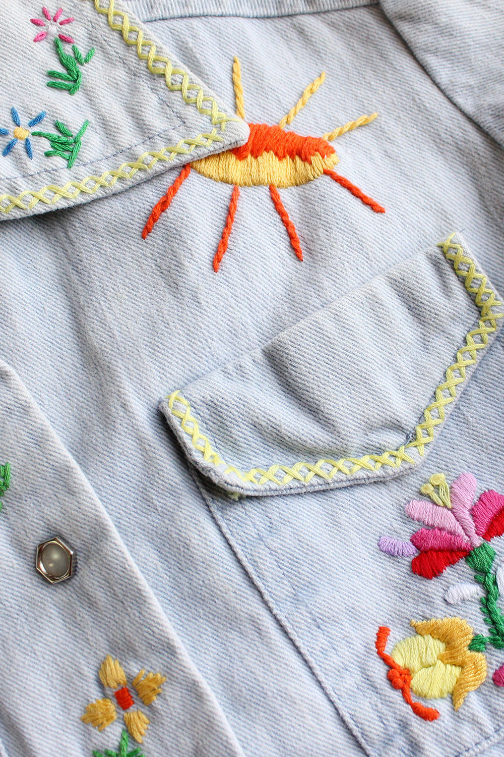 Embroidered Denim Shirt M – OMNIA