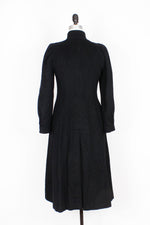 Black Wool Princess Coat S