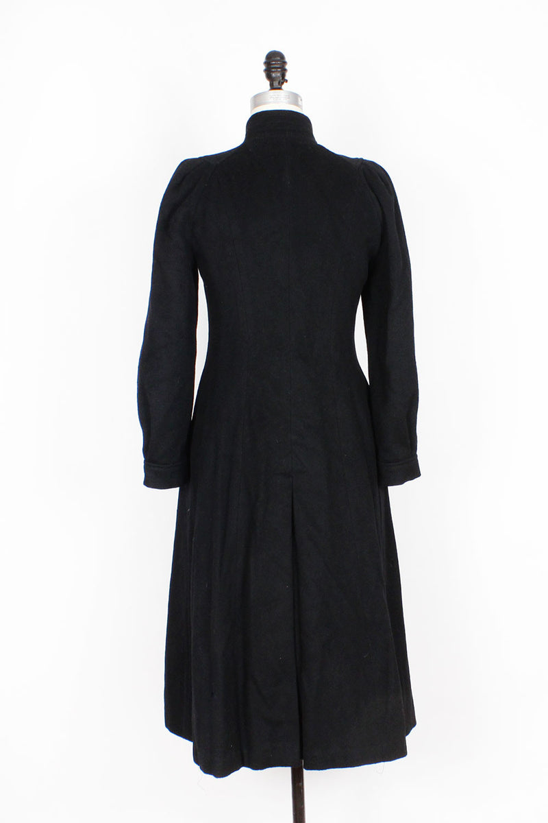 Black Wool Princess Coat S