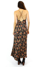 floral print maxi dress back