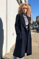 Navy Wool Overcoat S/M