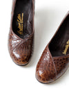 1940s Crocodile Heels 6