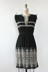 Greek Embroidered Cotton Dress XS-M