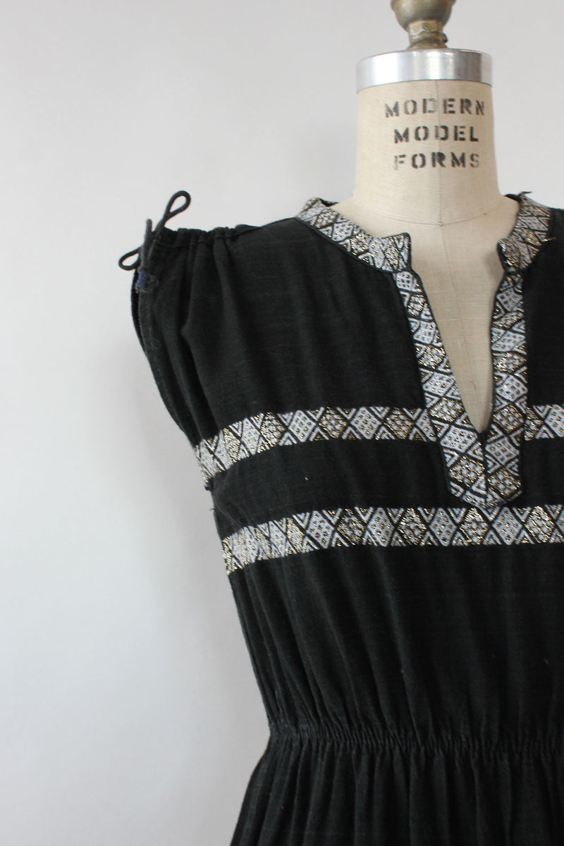 Greek Embroidered Cotton Dress XS-M