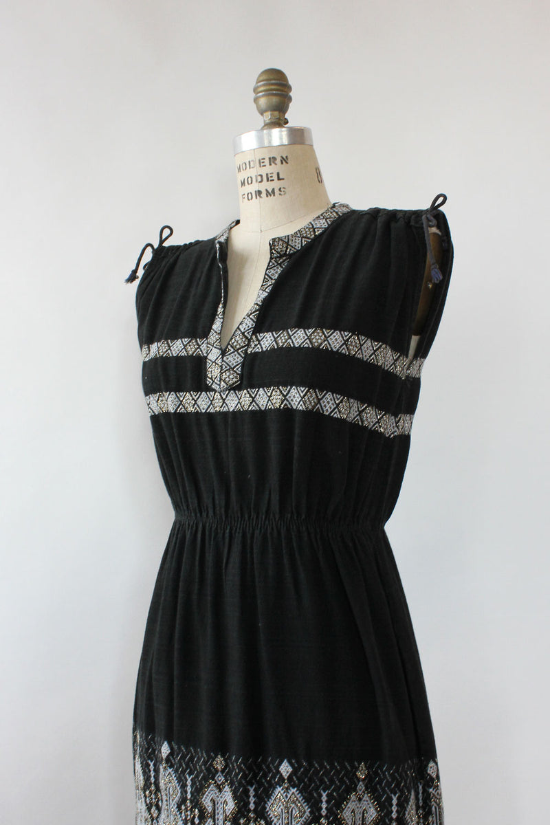 Greek Embroidered Cotton Dress XS-M