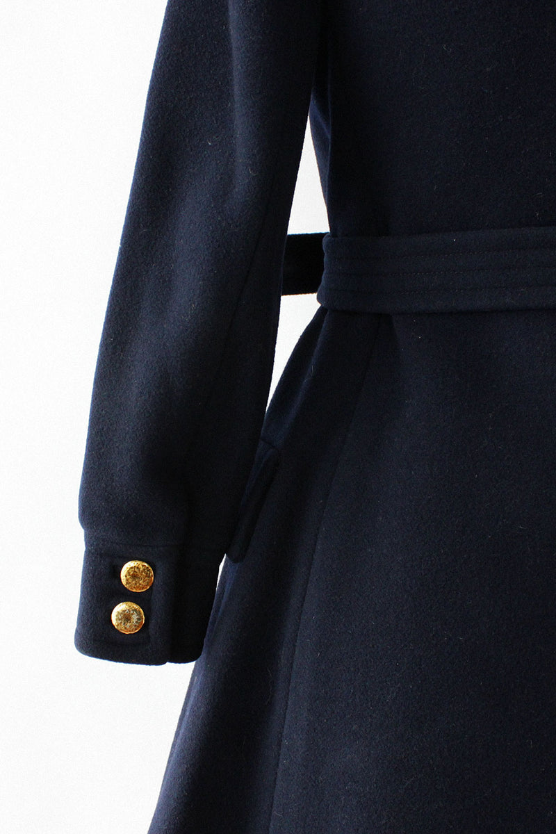 Navy Mod Belted Coat XS