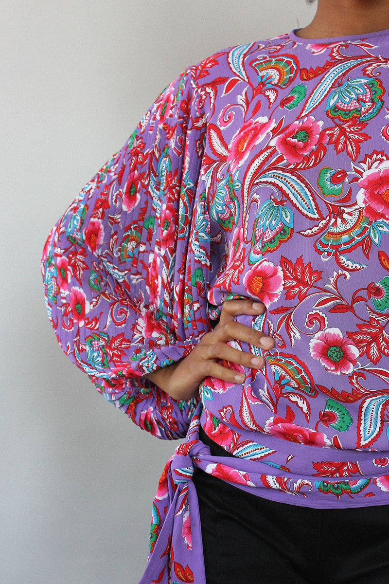 Diane Freis Balloon Sleeve Blouse M/L