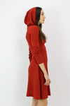 vintage red dress long sleeve