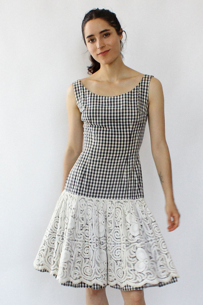 Gingham and Lace Day Dress XS/S